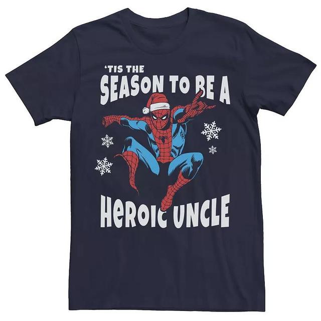 Mens Marvel Spider-Man Season To Be A Heroic Uncle Tee Blue Product Image