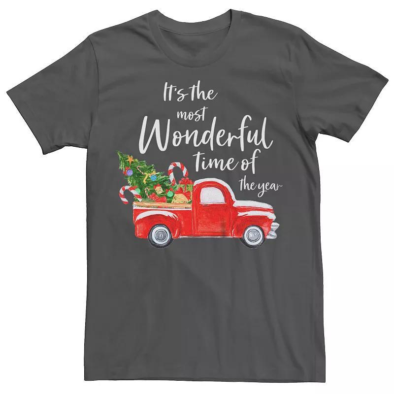 Mens Christmas Most Wonderful Time Of The Year Truck Graphic Tee Product Image