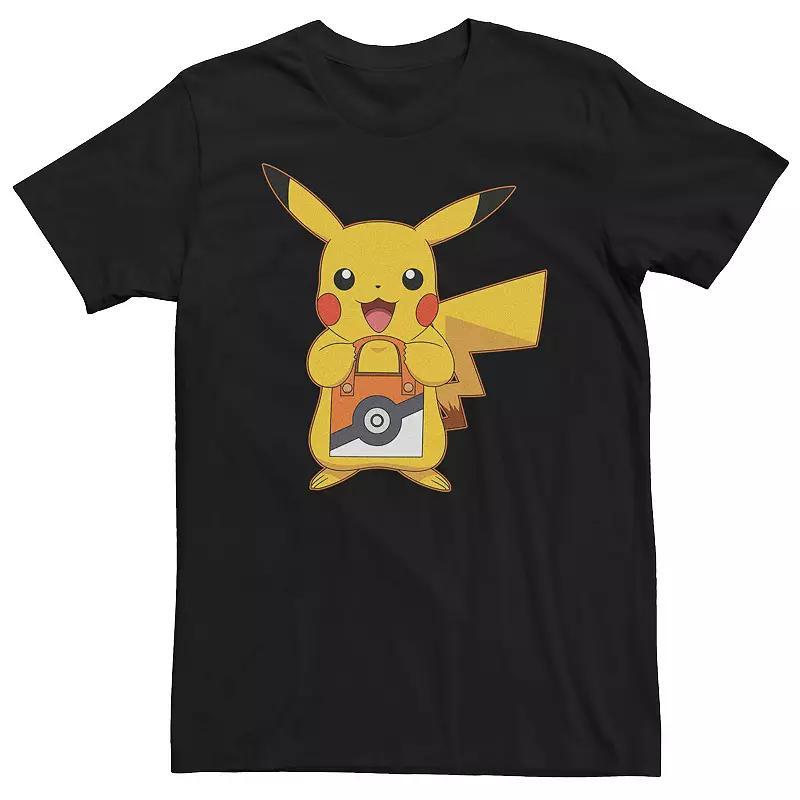 Big & Tall Pokemon Pikachu Treat Pokeball Bag Tee, Mens Product Image