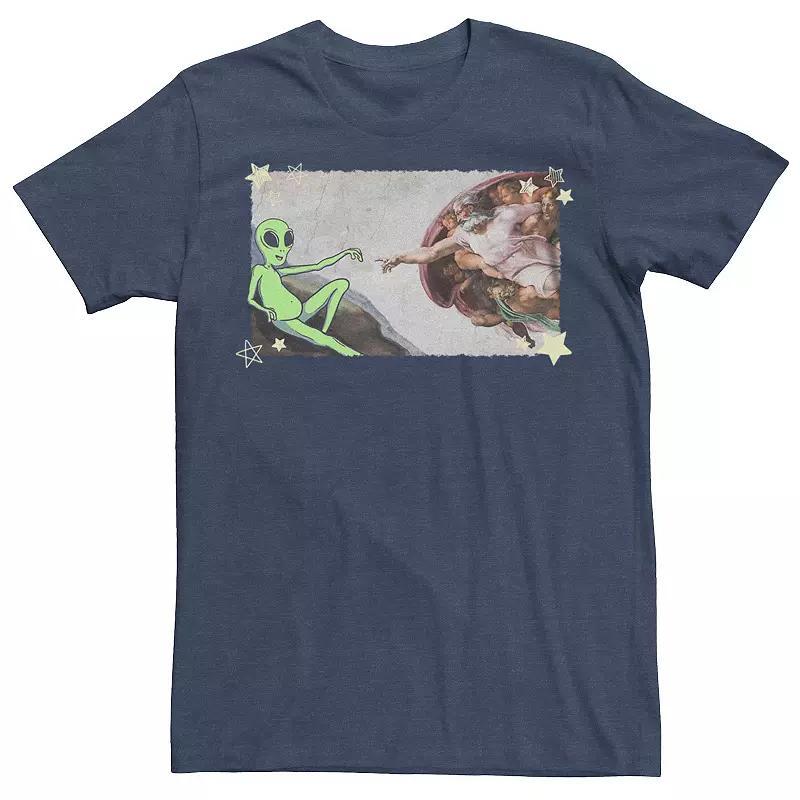 Mens The Creation Of Aliens Mural Tee Navy Grey Product Image