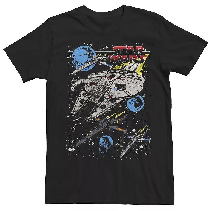 Mens Star Wars The Force Awakens Millennium Falcon Blue Squadron Tee Product Image