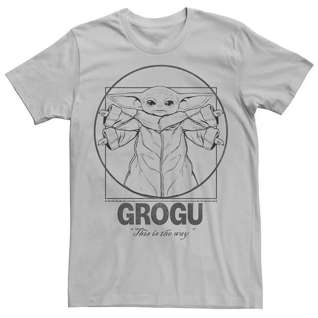 Mens Star Wars The Mandalorian Vitruvian Grogu Lineart Graphic Tee Product Image