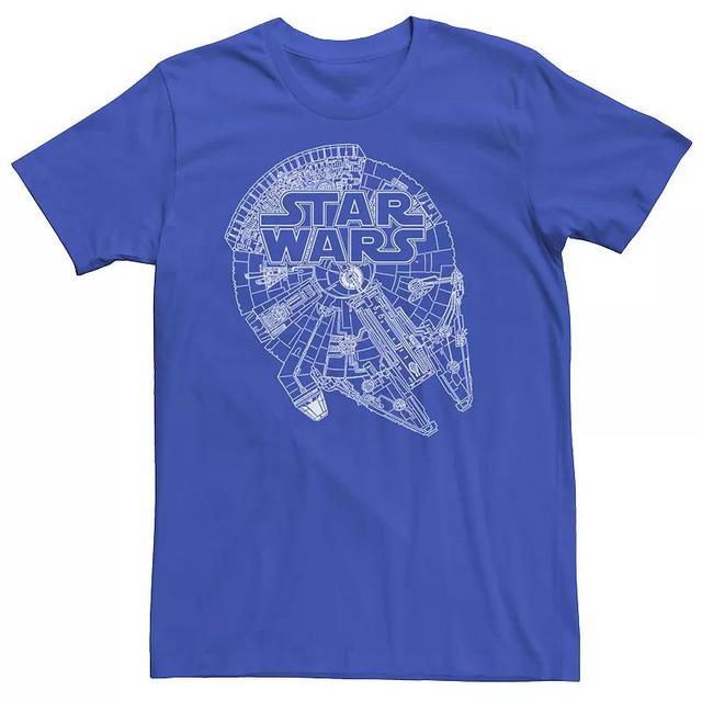 Mens Star Wars Logo and Millennium Falcon Line Art Tee Product Image