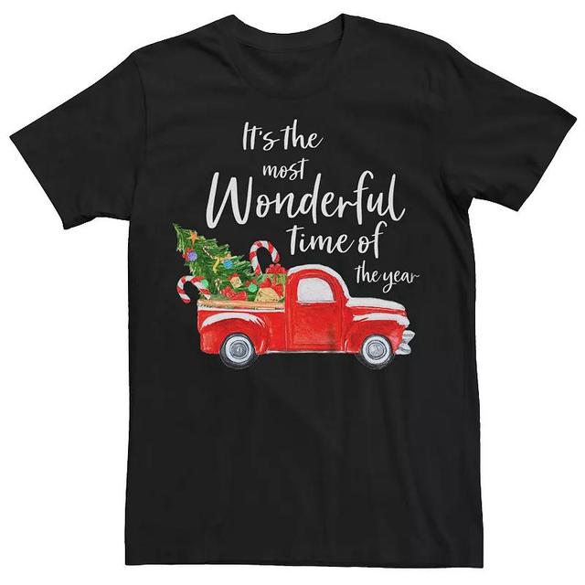 Mens Christmas Most Wonderful Time Of The Year Truck Graphic Tee Product Image