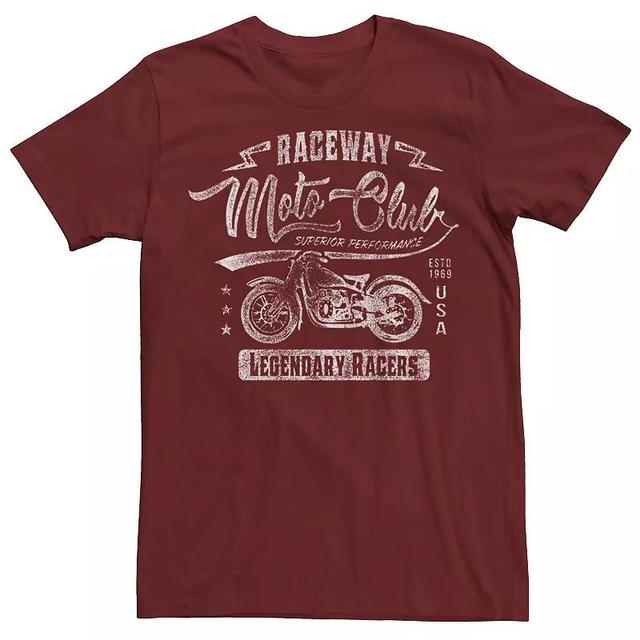 Mens Raceway Moto Club Distressed Tee Red Product Image