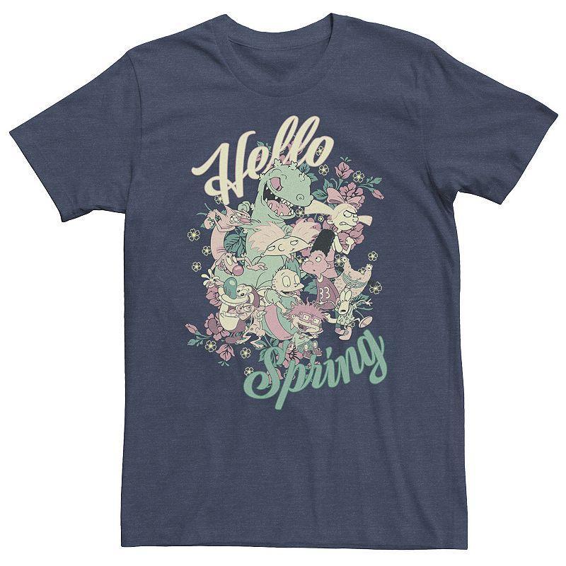 Big & Tall Nickelodeon Friends Groupshot Hello Spring Tee, Mens Navy Grey Product Image