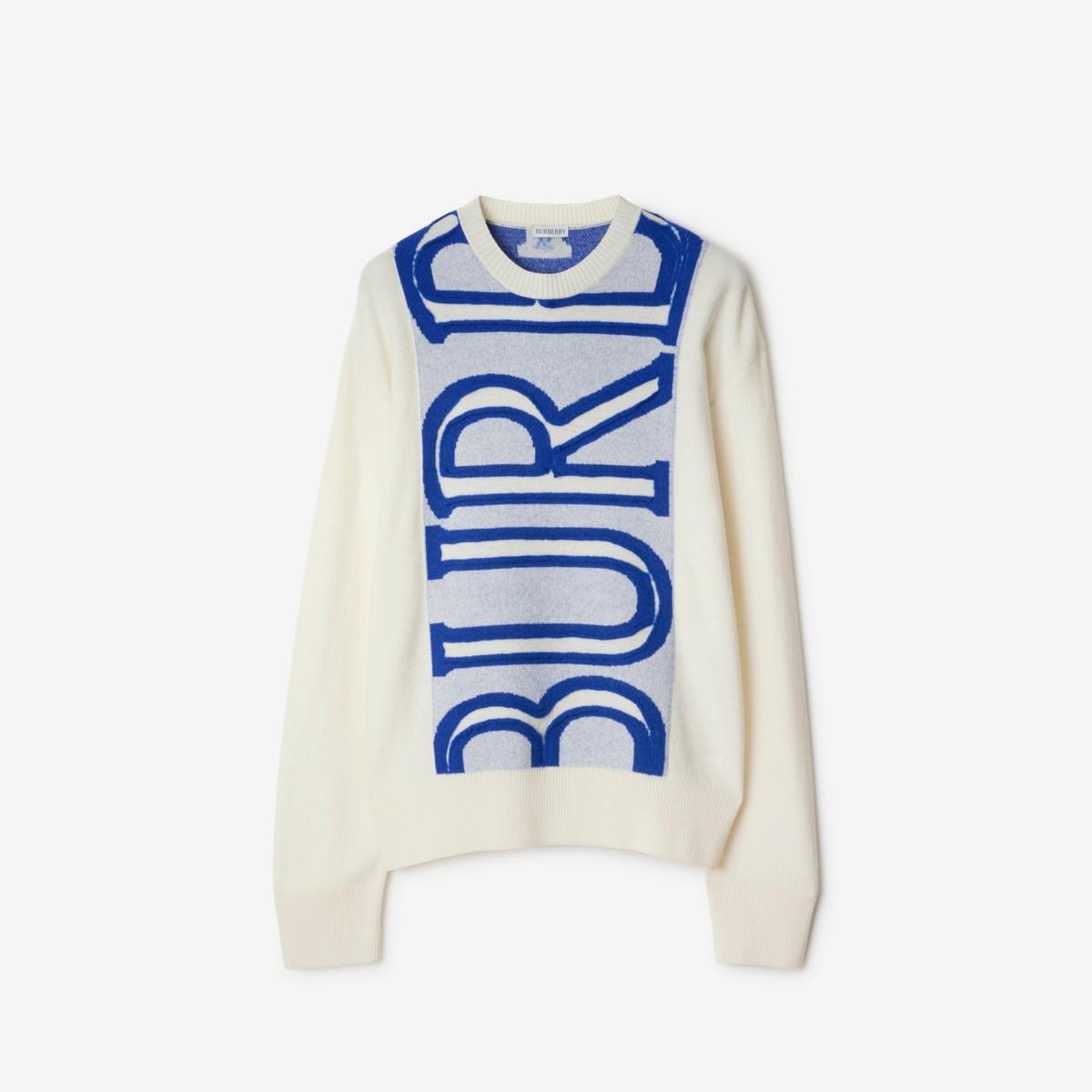 BURBERRY Logo Wool Sweater In String Product Image