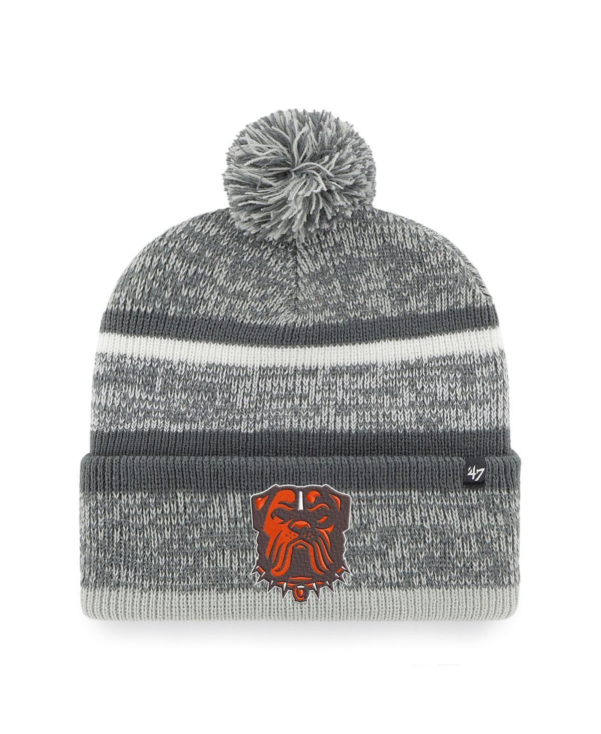 Mens 47 Charcoal Cleveland Browns Northward Cuffed Knit Hat with Pom Product Image