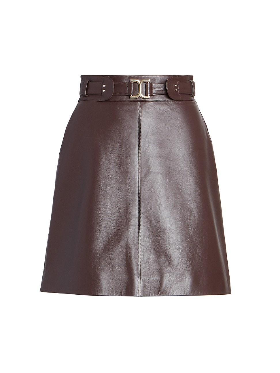 Belted Nappa Leather Skirt Product Image