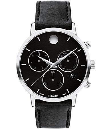 Men's Movado MuseumÂ® Classic Two-Tone PVD Chronograph Watch with Black Dial and Date Window (Model: 0607777) Product Image