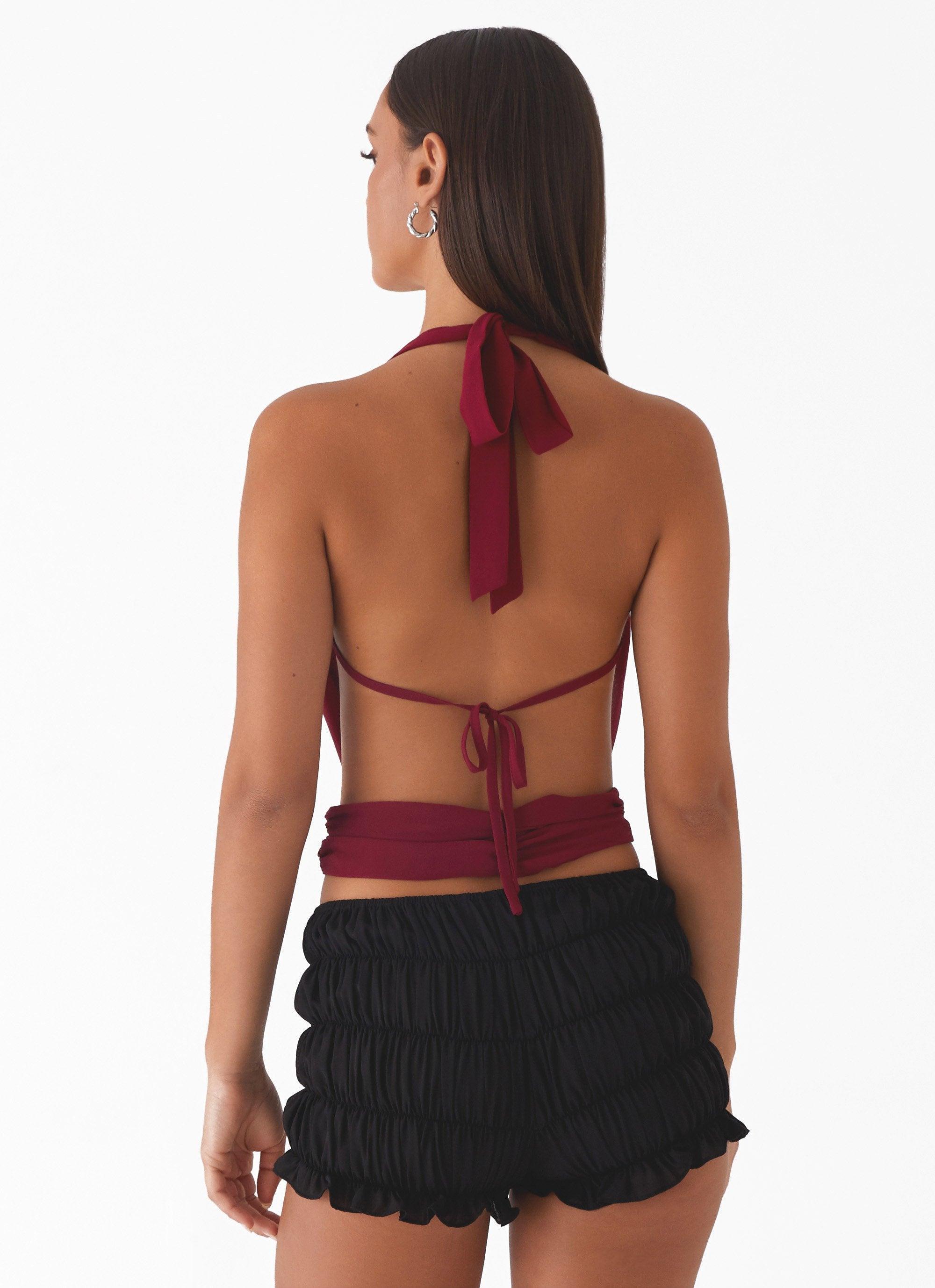 Sawyer Mesh Top - Maroon Product Image