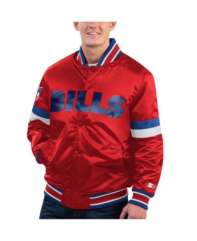 Mens Starter Buffalo Bills Gridiron Classics Home Game Satin Full-Snap Varsity Jacket Product Image