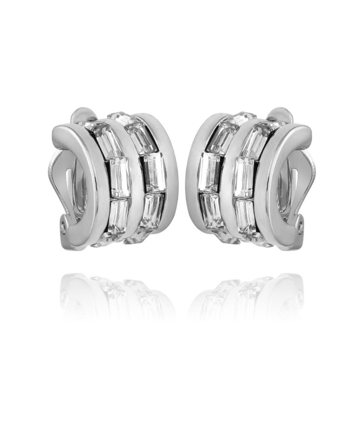 T Tahari Womens Crystal Baguette Hoop Earring Product Image