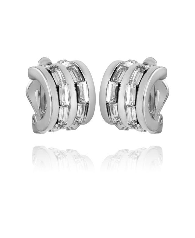 T Tahari Womens Crystal Baguette Hoop Earring Product Image