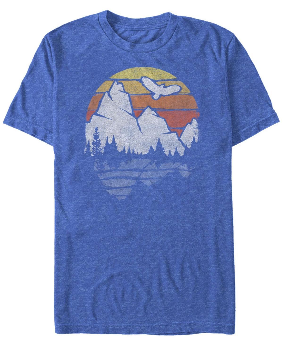 Mens Summer Camping Distressed Graphic Tee Royal Grey Product Image