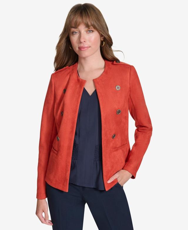 Tommy Hilfiger Womens Faux-Suede Band Jacket Product Image