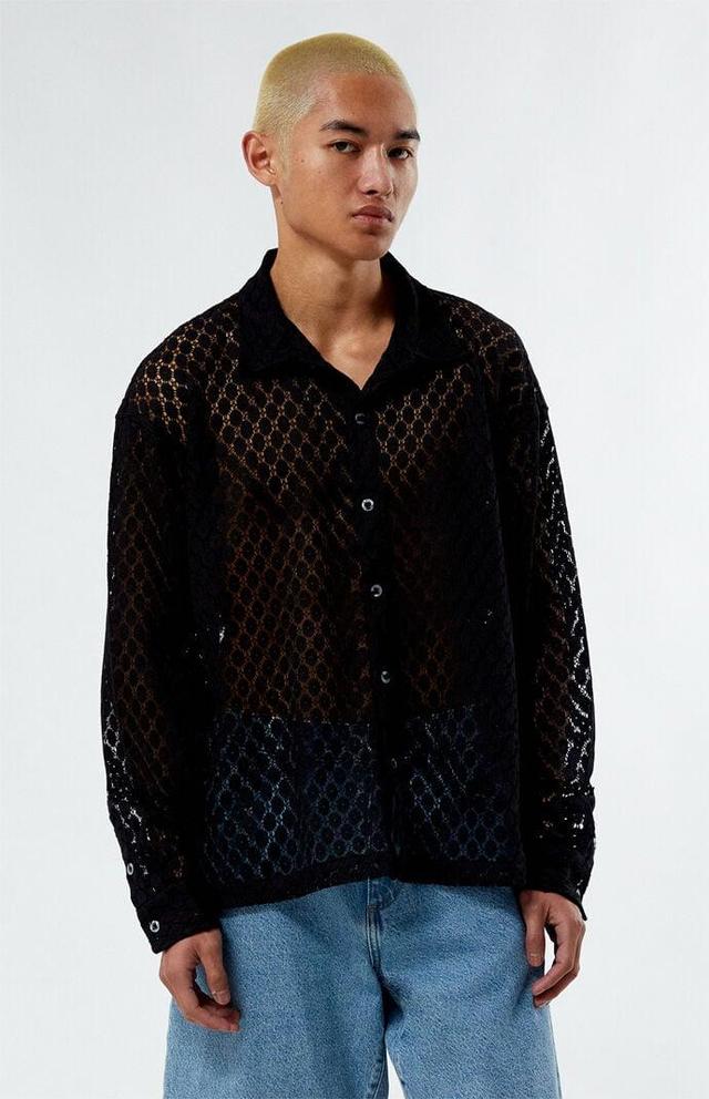 Men's Lace Long Sleeve Shirt Product Image