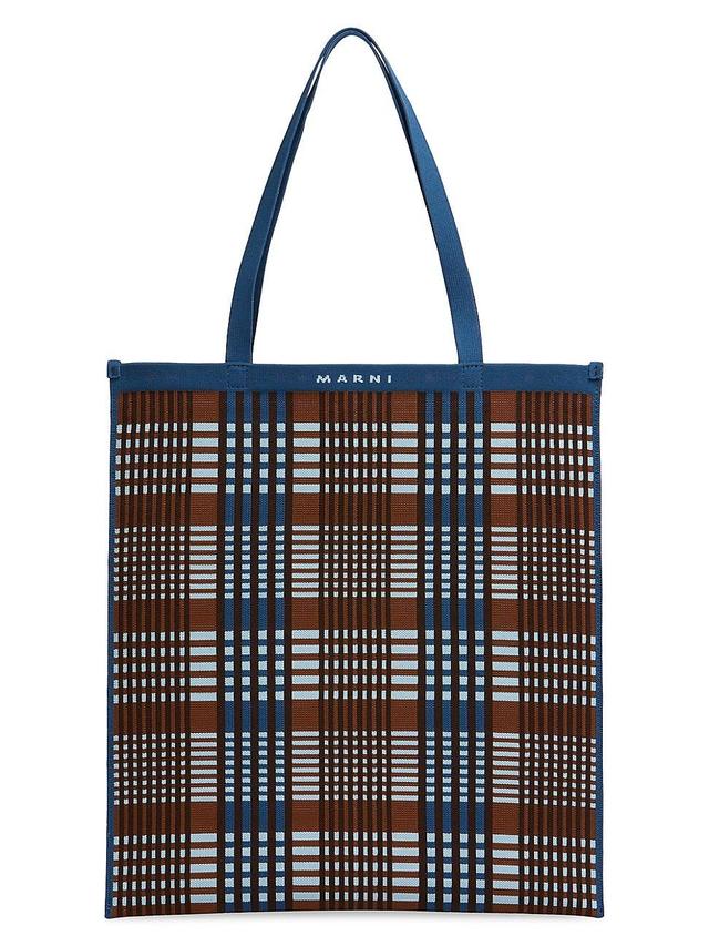 Mens Check Jacqaurd Tote Product Image