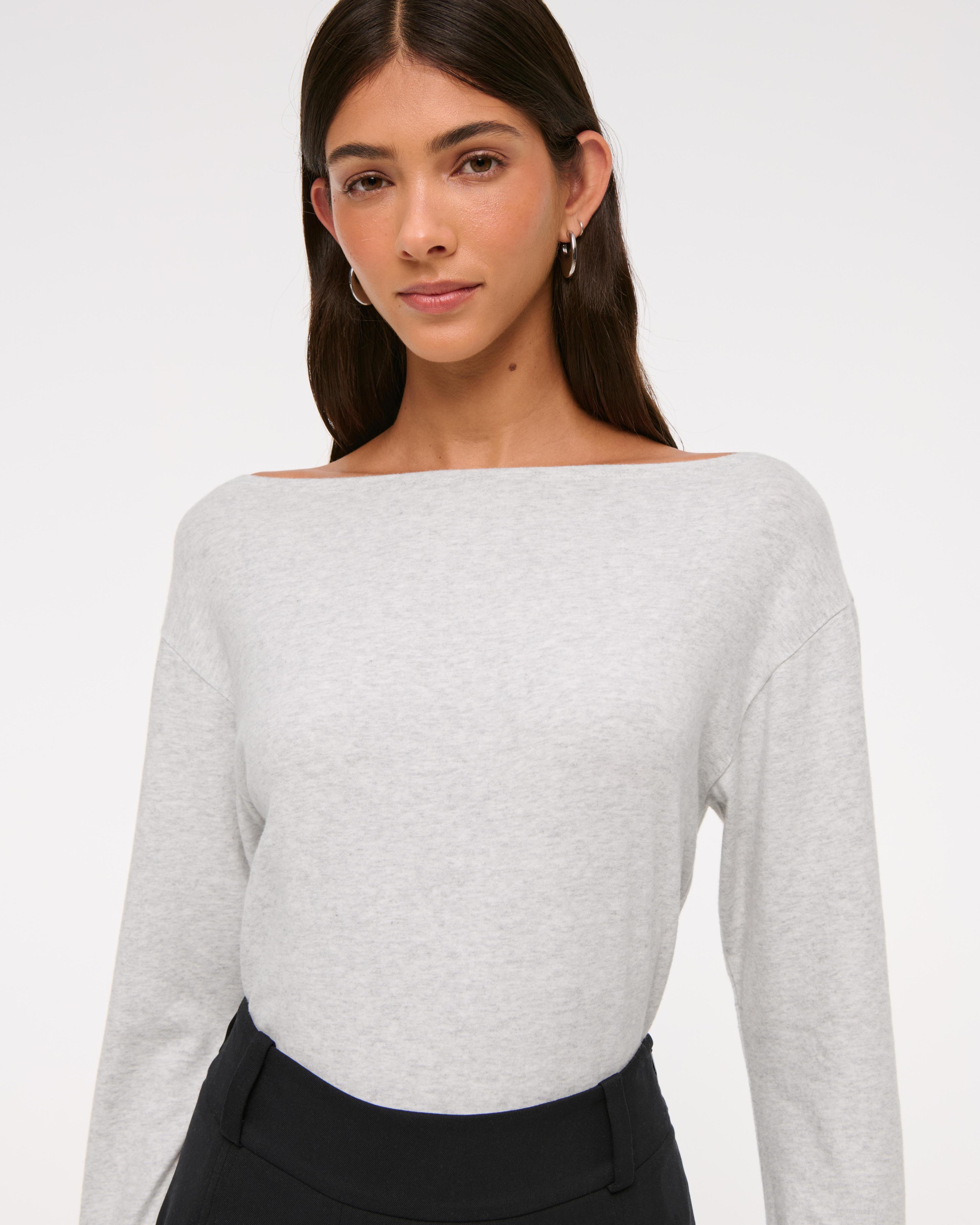 Long-Sleeve Cozy Lounge Knit Tuckable Slash Tee Product Image