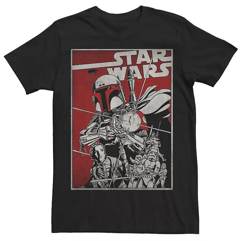 Mens Star Wars Boba Fett Comic Cover Tee Blue Product Image