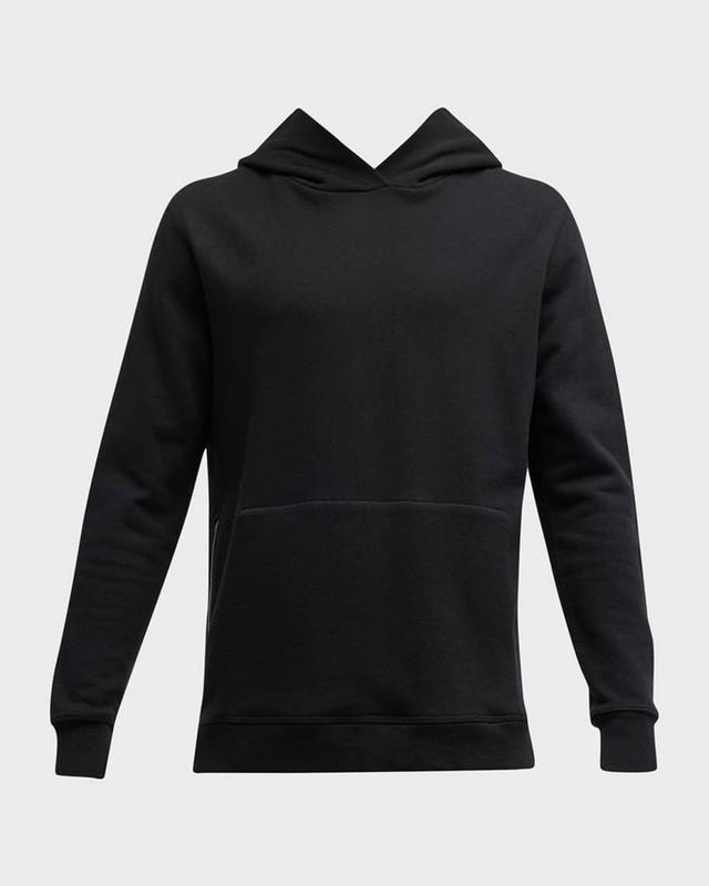 Long-Sleeve Cotton Hoodie Sweatshirt, Black Product Image