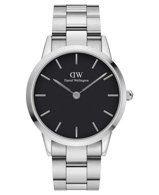 Daniel Wellington Mens Iconic Link Silver-Tone Stainless Steel Watch 40mm Product Image