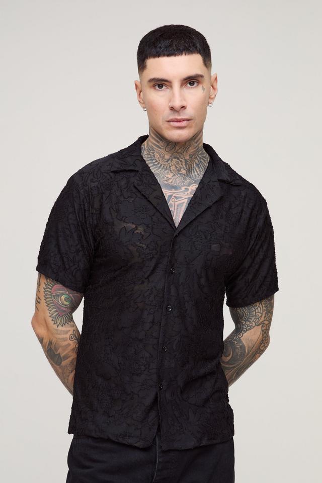 Tall Floral Textured Shirt | boohooMAN USA Product Image