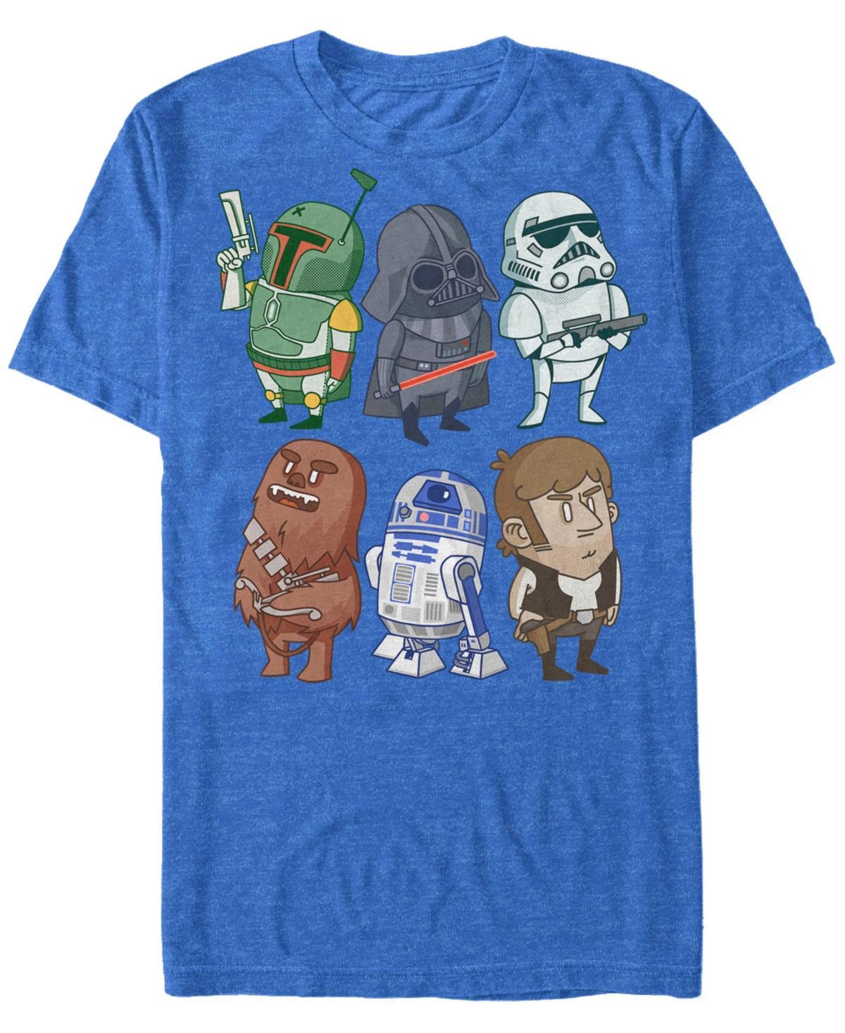 Mens Star Wars Group Doodles Graphic Tee Royal Grey Product Image