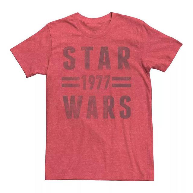 Mens Star Wars Distressed 1977 Logo Graphic Tee Red Grey Product Image