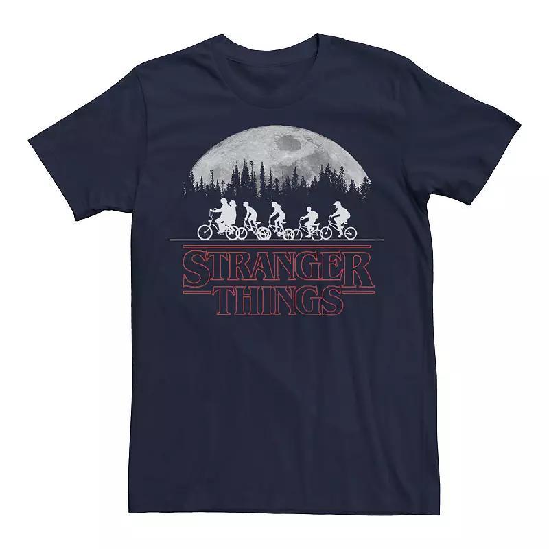 Mens Stranger Things Full Moon Poster Graphic Tee Blue Product Image