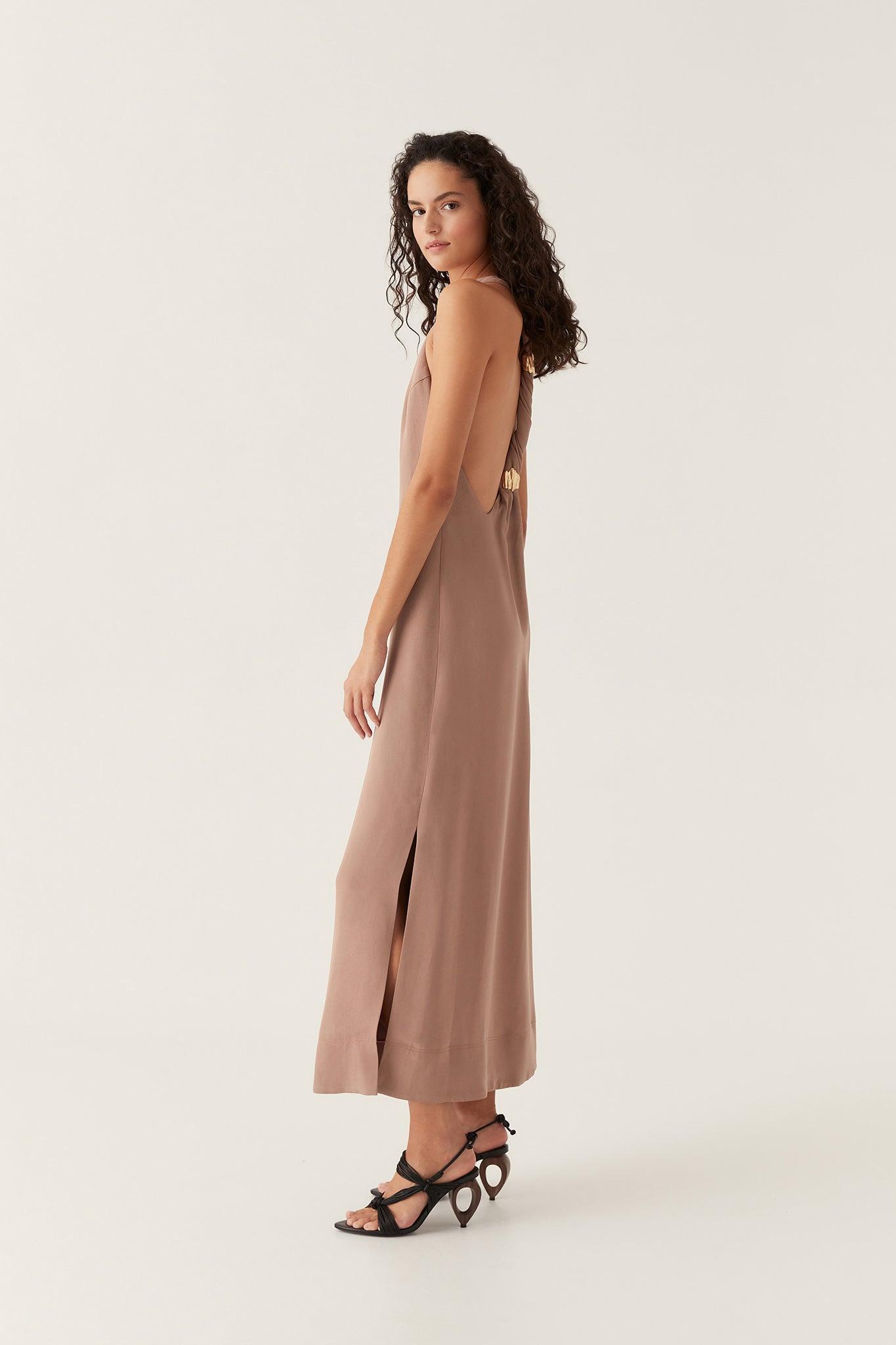 Intrigue Twist Back Midi Dress Product Image