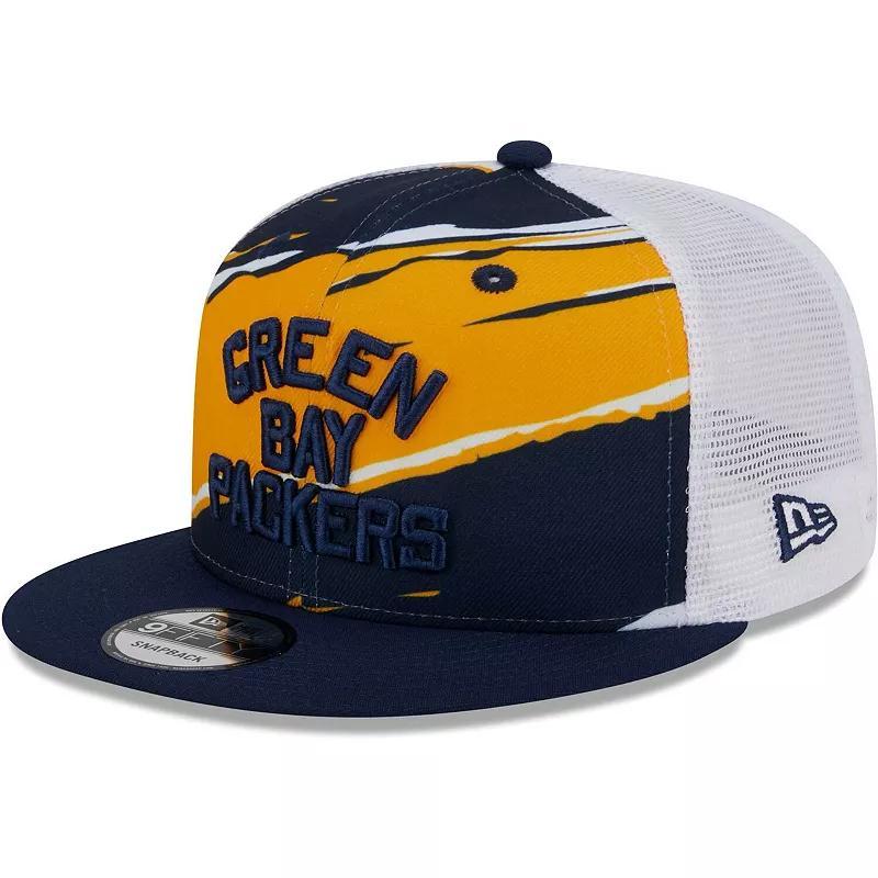 Mens New Era Navy Green Bay Packers Historic Tear Trucker 9FIFTY Snapback Hat Product Image