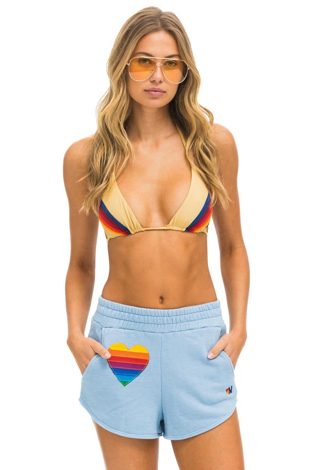 RAINBOW HEART STITCH LOUNGER SHORT - ICE Female Product Image