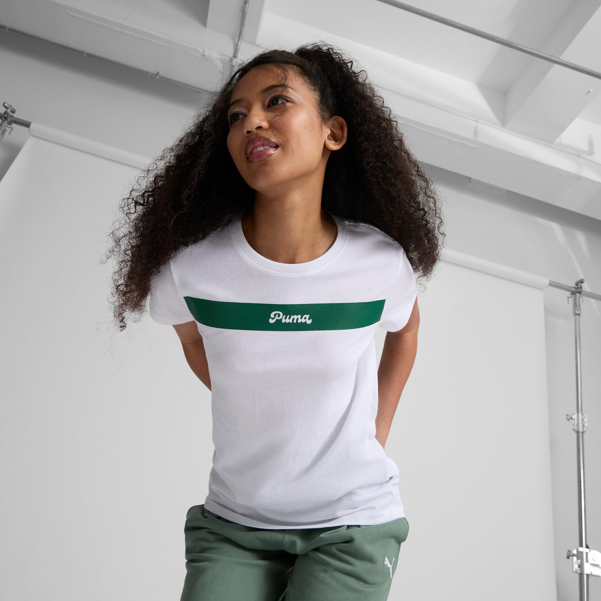 PUMA Upfront Line Logo Women's Tee Product Image