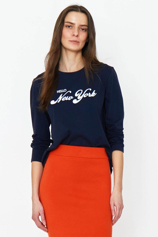 The Modern Long Hello New York - Navy Female Product Image