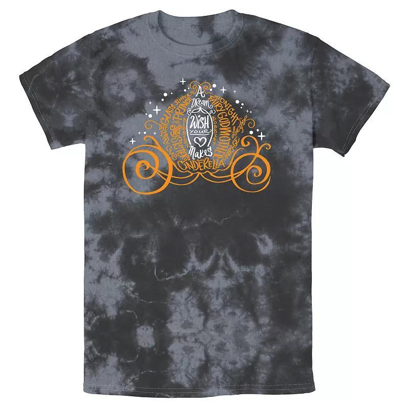 Mens Disney Cinderella Halloween Pumpkin Coach Bomabrd Wash Tee Black Grey Product Image