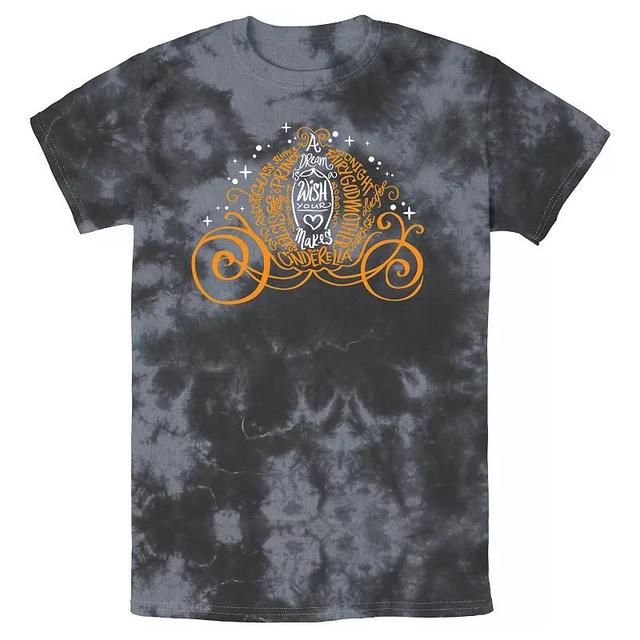 Mens Disney Cinderella Halloween Pumpkin Coach Bomabrd Wash Tee Black Grey Product Image