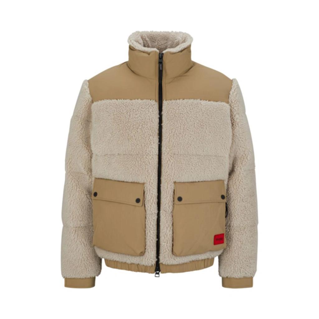 HUGO BOSS Regular-fit Jacket In Mixed Materials In Beige Product Image