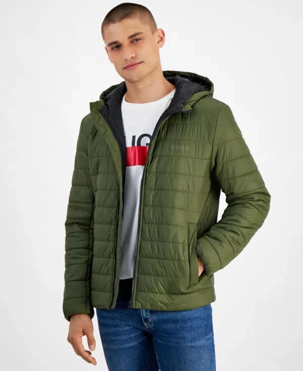 HUGO BOSS Hugo By  Men's Barvi2435 Slim-fit Quilted Full-zip Liner Jacket In Olive Product Image