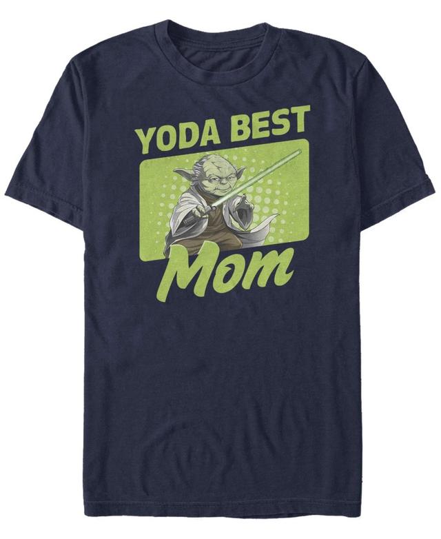 Mens Star Wars Yoda Best Mom Yoda Cartoon Portrait Tee Blue Product Image