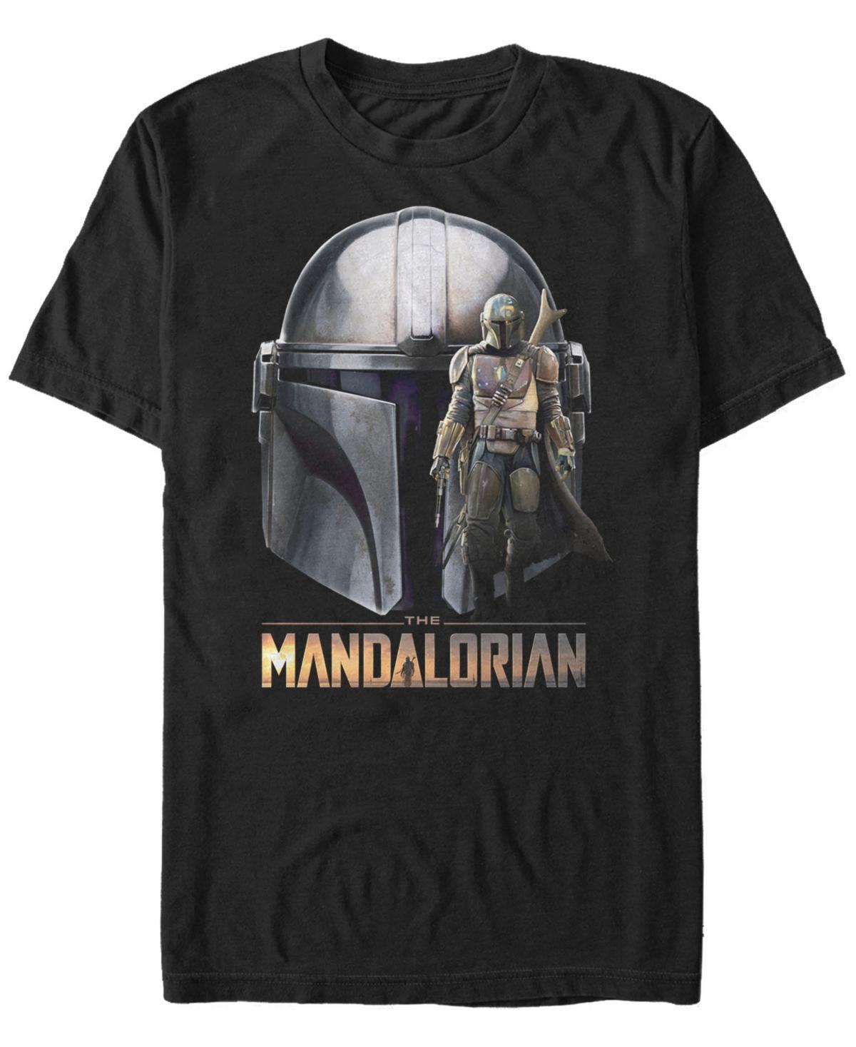 Men's Star Wars The Mandalorian Portrait Overlay Logo Tee, Size: Large, Black Product Image