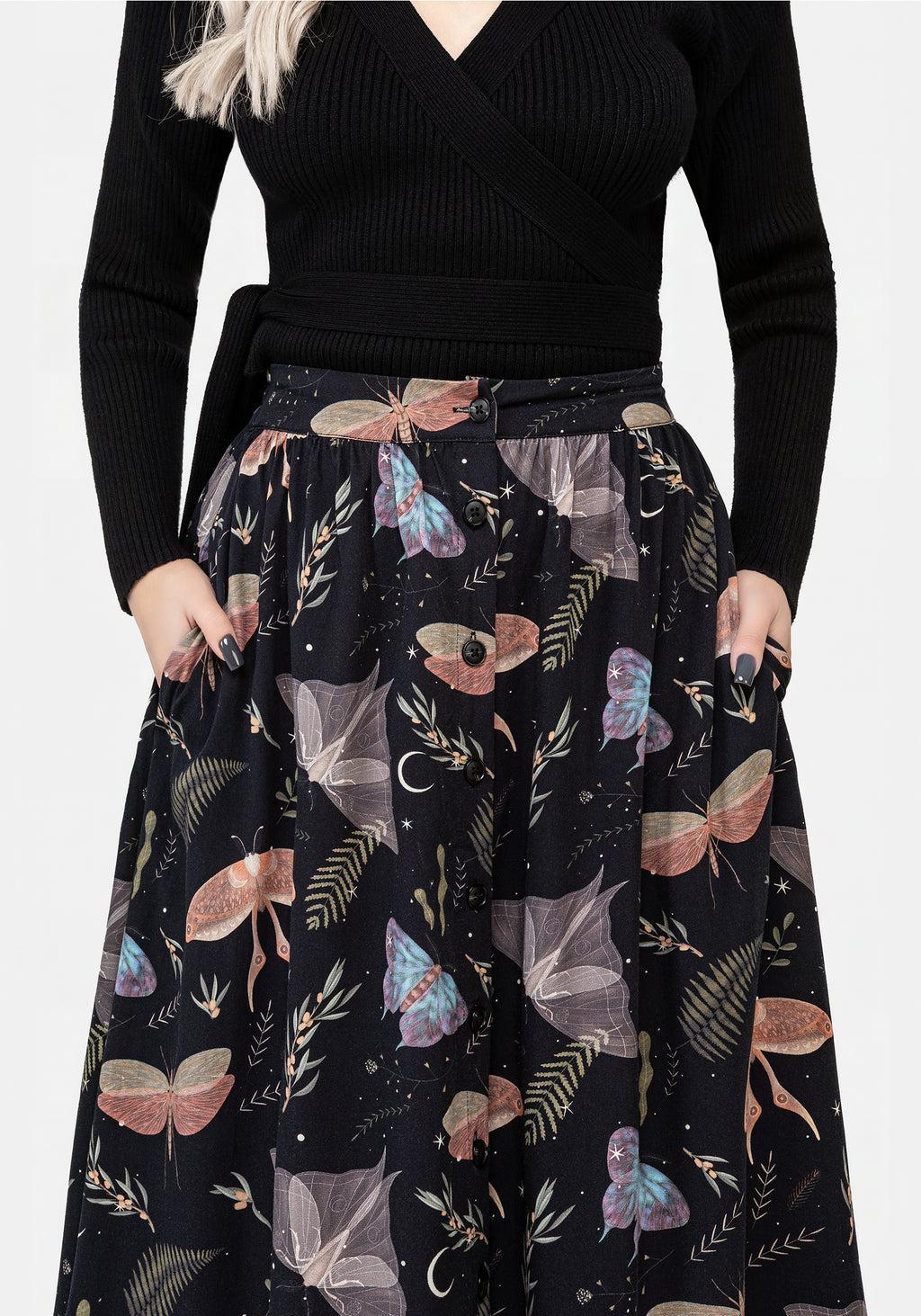 Nightmoth Button Up Midi Skirt Product Image