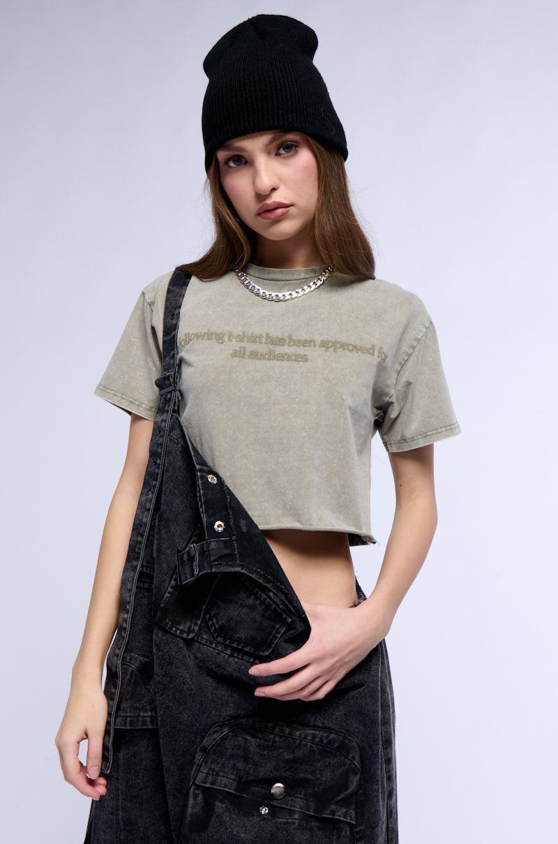 APPROVED FOR ALL AUDIENCES SHORT SLEEVE CROPPED TEE Product Image