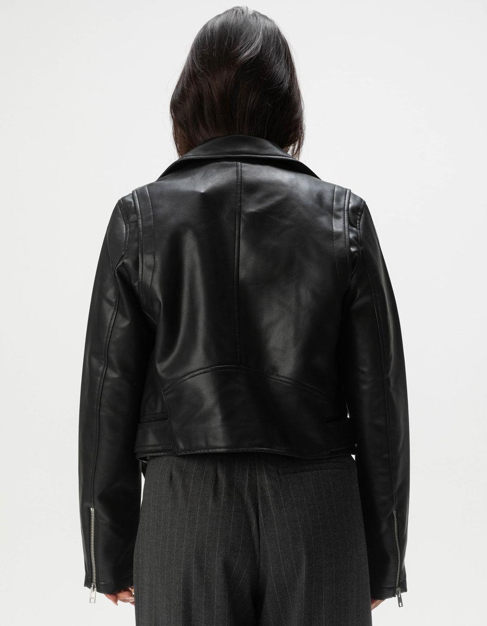 JJXX Jose Womens Faux Leather Biker Jacket Product Image