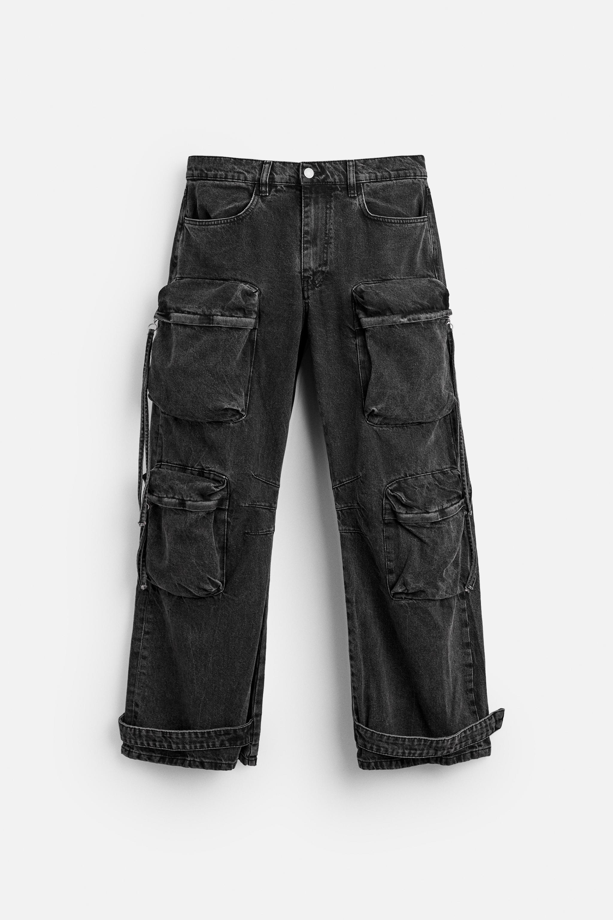 POCKET DENIM CARGO PANTS Product Image