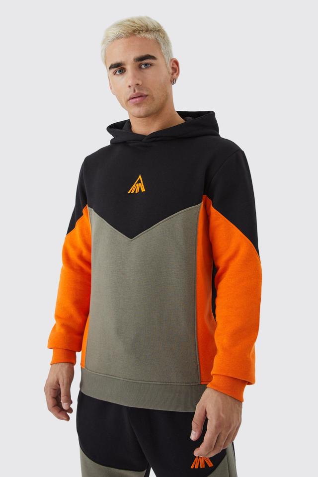 Man Slim Fit Colour Block Hoodie | boohooMAN USA Product Image