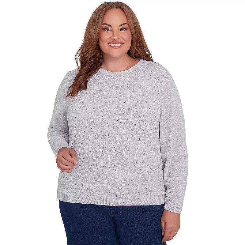 Plus Size Alfred Dunner Classic Chenille Pullover Sweater, Womens Product Image