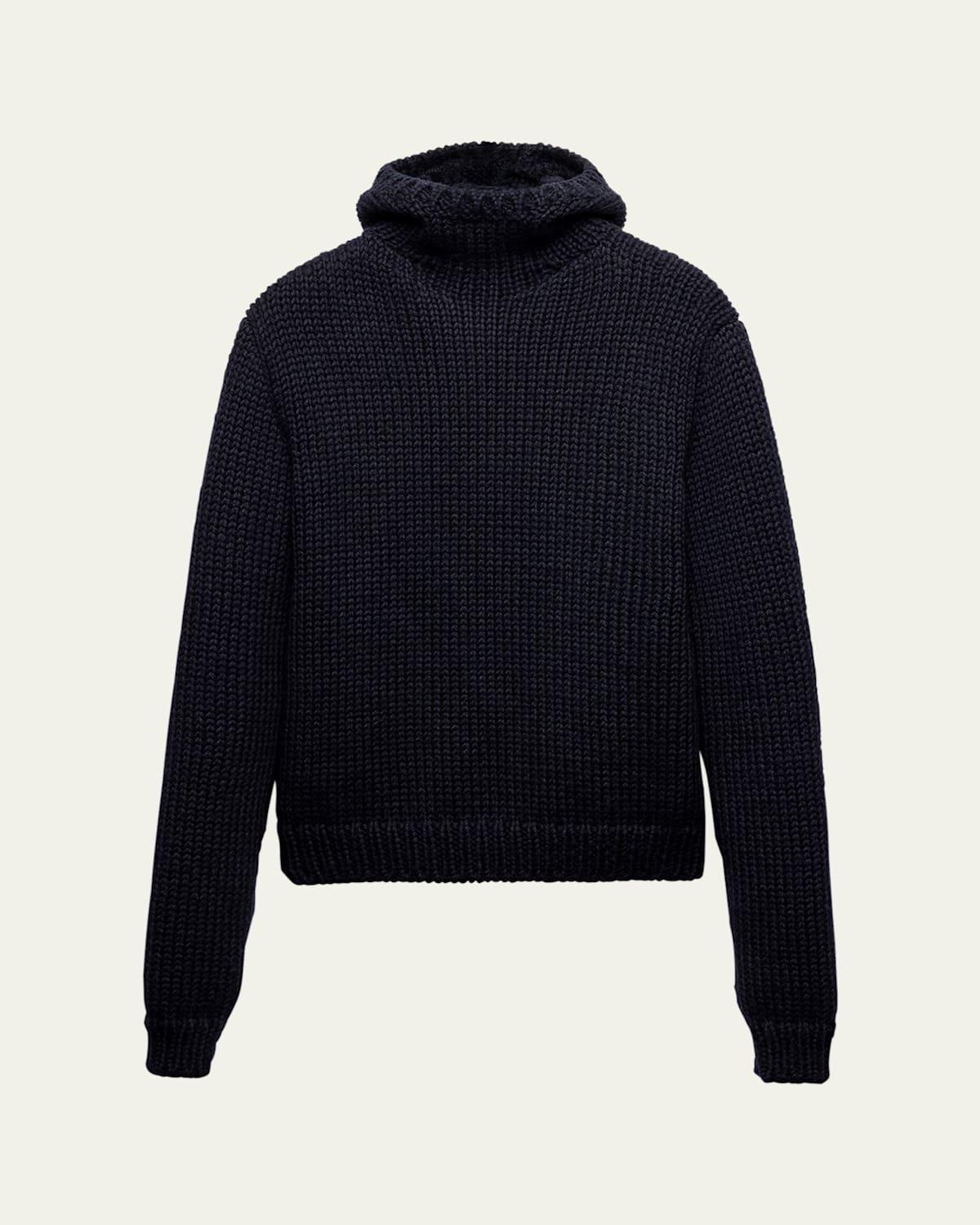 Mens Wool Hooded Sweater Product Image