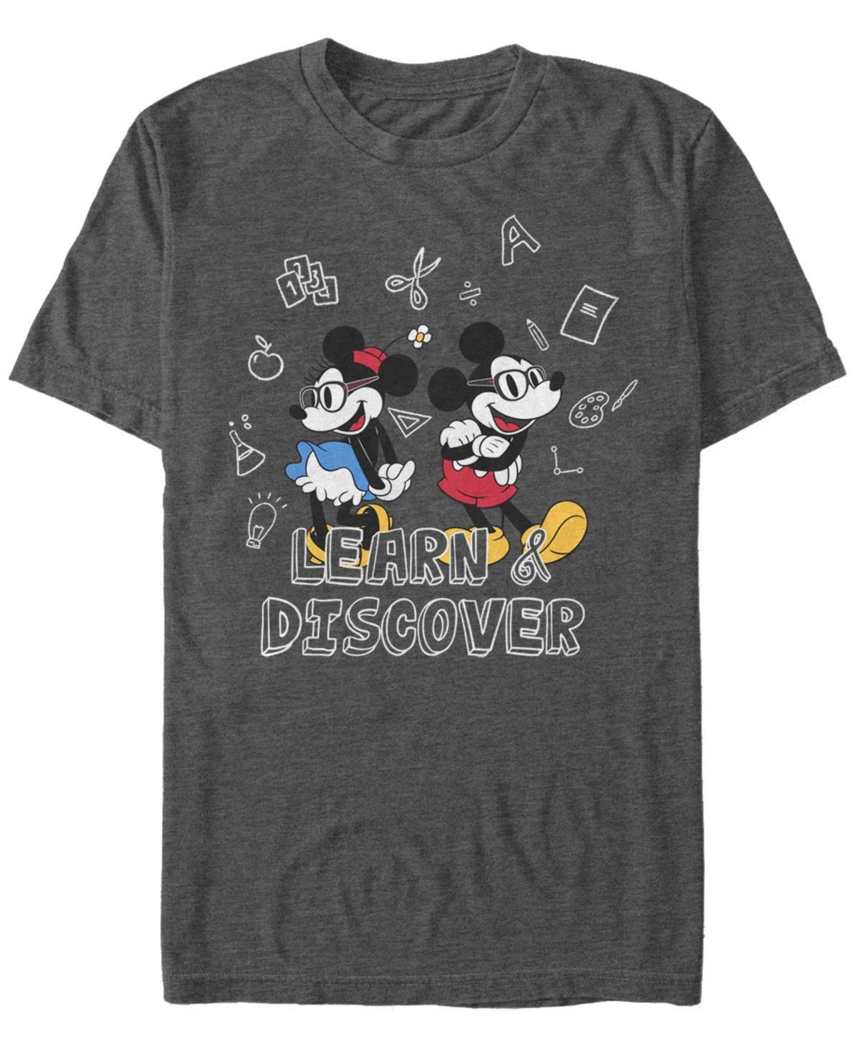 Disneys Mickey & Minnie Mouse Learn & Discover Mens Tee Grey Heather Product Image