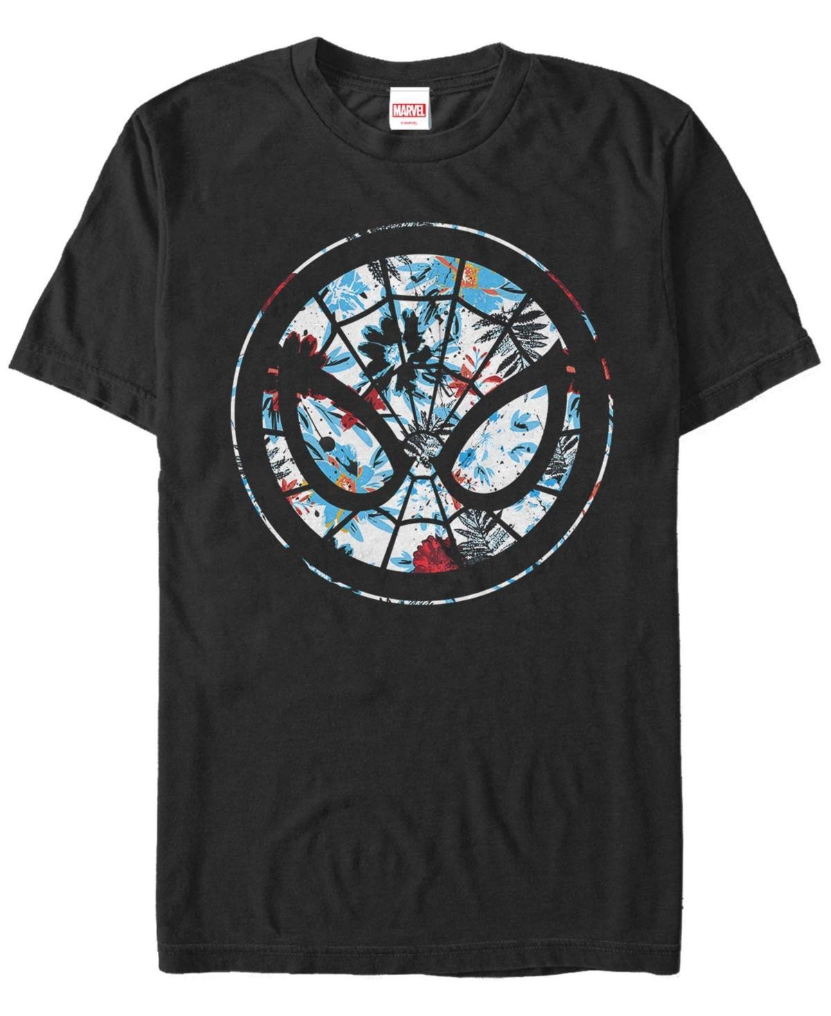 Mens Marvel Spider Man Symbol Tropical Graphic Tee Product Image